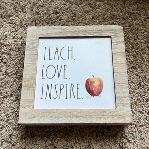 Decorative sign: teach, love, inspire